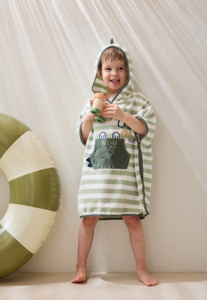 Petit Béguin Poncho de bain bébé Crocro rigolo
