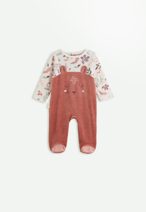 Petit Béguin Pyjama bébé en velours Evie