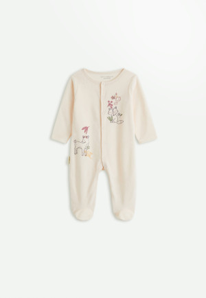 Petit Béguin Pyjama bébé en velours Elisa