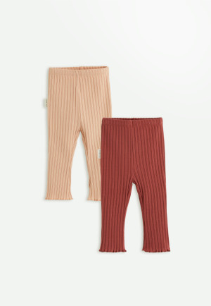 Petit Béguin Lot de 2 leggings enfant côtelés Léa