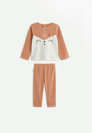 Petit Béguin Pyjama enfant 2 pièces en polaire Aimée