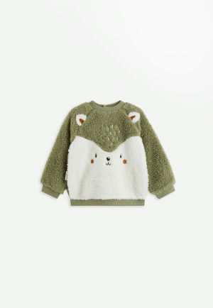 Petit Béguin Sweat-shirt bébé en sherpa Ginkgo