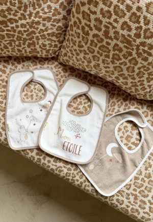 Petit Béguin Lot de 3 bavoirs bébé Eliah