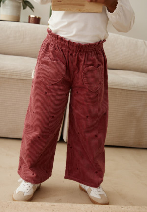 Petit Béguin Pantalon enfant en velours côtelé Aimée