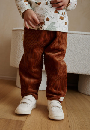 Petit Béguin Pantalon bébé en velours côtelé Moka
