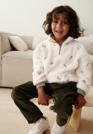 Petit Béguin Sweat-shirt bébé en sherpa Ginkgo
