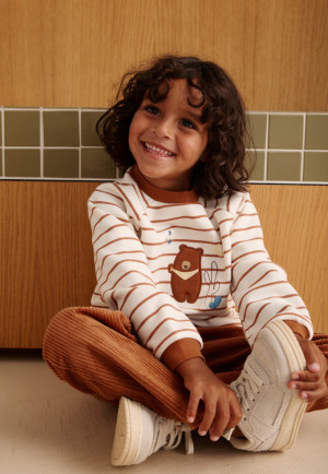 Petit Béguin Sweat-shirt bébé en molleton Moka