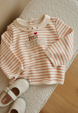 Petit Béguin Sweat-shirt bébé en molleton Aimée