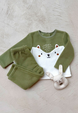 Petit Béguin Pyjama enfant 2 pièces en polaire Ginkgo