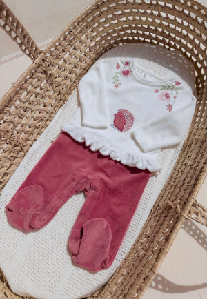 Petit Béguin Pyjama bébé en velours Harmony