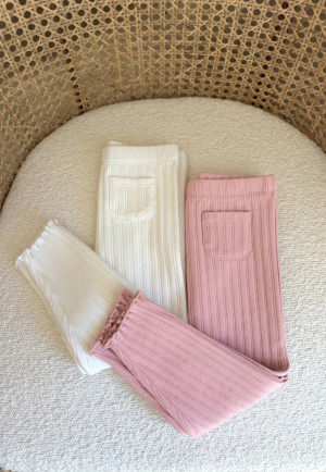 Petit Béguin Lot de 2 leggings enfant côtelés Cléo
