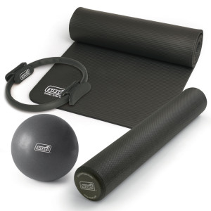 Sissel KIT PILATES CASA n.1 ANTRACITE: Circle, Soft Ball, Rullo e Materassino Antracite