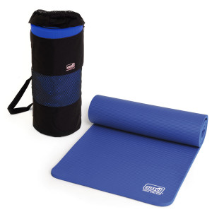 Sissel Kit Borsa o Cinghia + Materassino Palestra Pilates Yoga Fitness 1 cm Blu