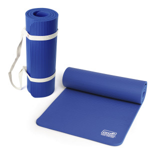 Sissel Kit Borsa o Cinghia + Materassino Palestra Pilates Yoga Fitness 1 cm Blu