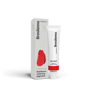 Kolorowa farba pigment do brwi RainBrow 15 ml BrowXenna Hot Red