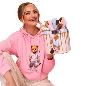 Różowa Bluza z kapturem Pimp My Lashes XS