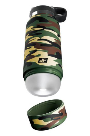 Pipedream Plus Fap Flask - Happy Camper Discreet Stroker Clear