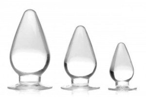 Master Series Triple Cones Anal Plug Set Of 3 - Clear