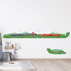 Landschaft mit Eisenbahn