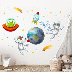 Weltkugel und Astronauten