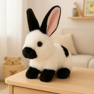 Królik Zajączek Biało-Czarny DUBI - 19cm - pluszak, maskotka