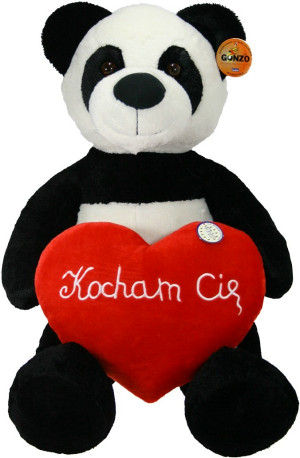 Miś Panda Duża Serce - 90cm - pluszak, maskotka