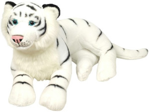 Tygrys Biały Leżący Realistyczny - 60cm - pluszak, maskotka