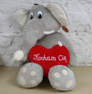 Słonik Słoń Jumbo Love Szary - 90cm - pluszak, maskotka
