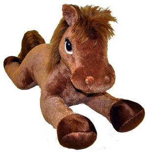Konik Brązowy Koń Leżący Siedzisko - 100cm - pluszak, maskotka