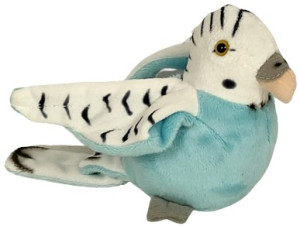 Papużka Falista Niebiesko-Biała Papuga DUBI - 14cm - pluszak, maskotka