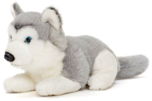 Piesek Husky leżący - 16cm - pluszak, maskotka
