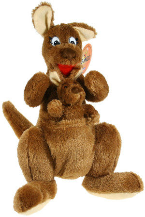Kangur Kangurzyca z Maleństwem - 35cm - pluszak, maskotka