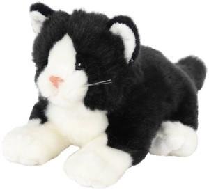 Kotek Leżący Czarno-Biały - 28/21cm - pluszak, maskotka