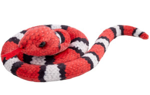 Wąż zwinięty czerwono-biały - 50cm - pluszak, maskotka