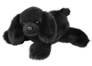 Piesek Czarny Labrador Młody Leżący - 28cm - pluszak, maskotka