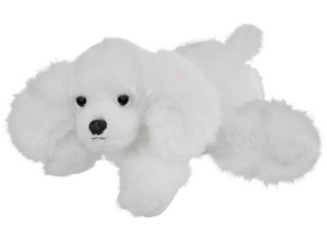Piesek Biały Leżący - 28cm - pluszak, maskotka