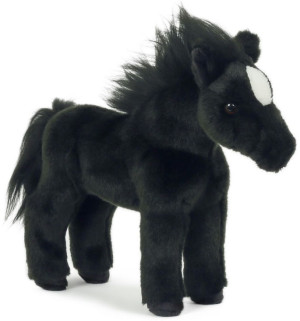 Konik stojący czarny koń - 30cm - pluszak, maskotka