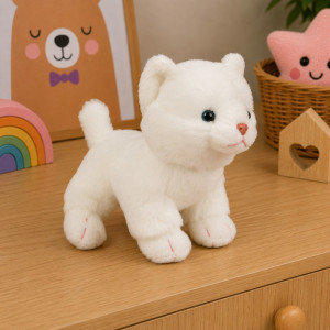 Kotek Miau Biały Realistyczny - 15cm - pluszak, maskotka