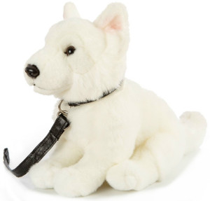 Piesek Biały Owczarek Szwajcarski ze smyczą - 26cm - pluszak, maskotka