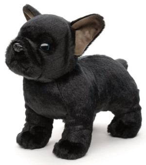 Piesek Buldog Francuski Czarny Bulldog Realistyczny - 26cm - pluszak, maskotka