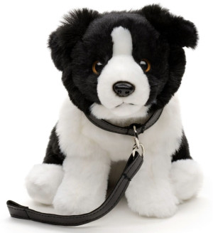 Piesek Border Collie Realistyczny ze smyczą - 20cm - pluszak, maskotka