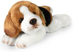 Piesek Beagle Leżący Realistyczny - 30cm - pluszak, maskotka