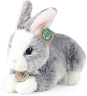 Królik Szaro-Biały Zajączek - 23cm - pluszak, maskotka