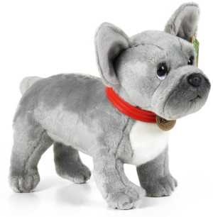 Piesek Bulldog Francuski Szary Stojący - 30cm - pluszak, maskotka