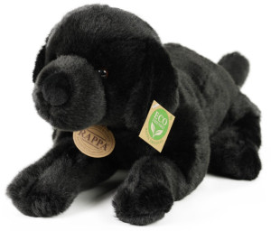 Piesek Labrador Czarny Leżący Realistyczny - 40cm - pluszak, maskotka
