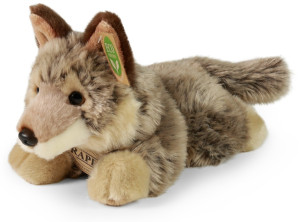 Wilk Leśny Leżący Realistyczny - 20cm - pluszak, maskotka