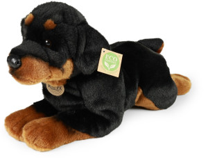 Piesek Rottweiler Leżący Realistyczny - 39cm - pluszak, maskotka