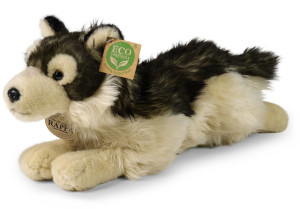 Wilk Leśny Leżący Realistyczny - 40/32cm - pluszak, maskotka