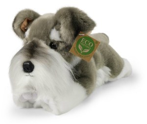Piesek Sznaucer Terrier Szary Leżący - 32/28cm - pluszak, maskotka