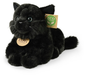 Kotek Czarny Leżący Realistyczny - 30/22cm - pluszak, maskotka